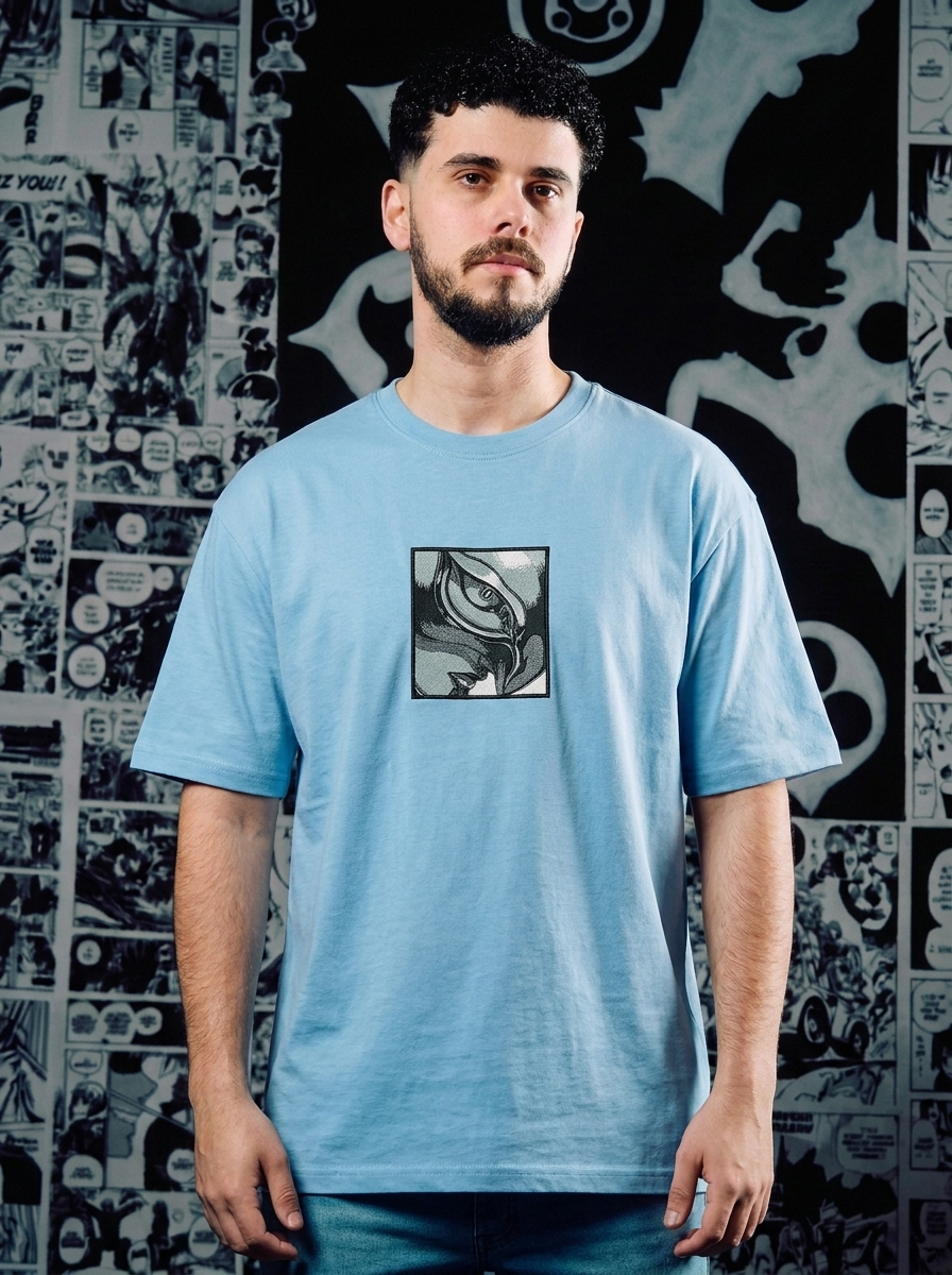 Band of the Hawk Embroidered Tee - Light Blue