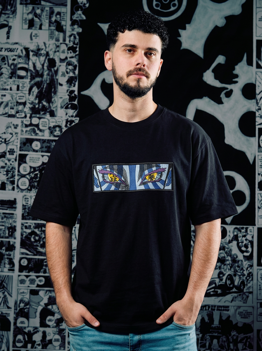 Water Breathing Embroidered Tee - Black