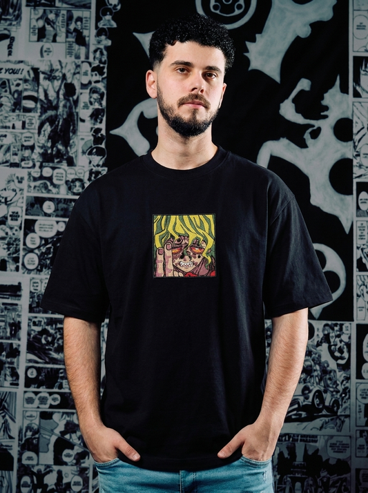 Wind Hashira Embroidered Tee - Black