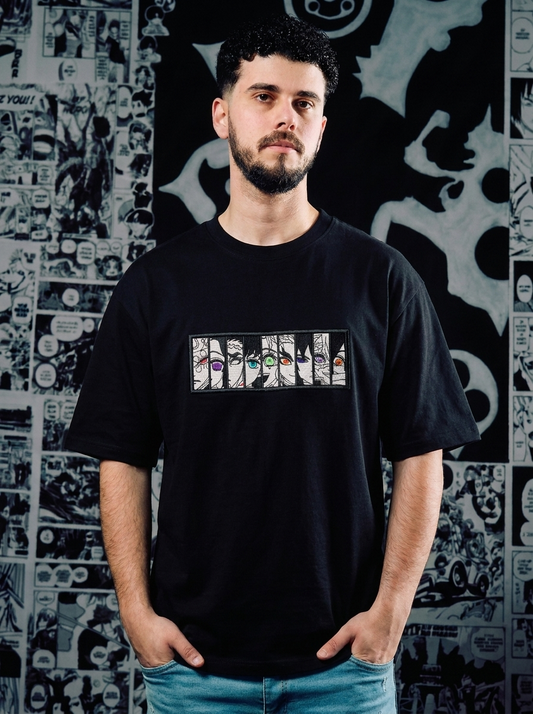 Serpent Hashira Embroidered Tee - Black