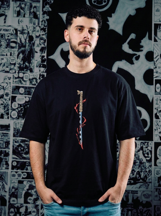 Upper Moon Six: Daki Embroidered Tee - Black