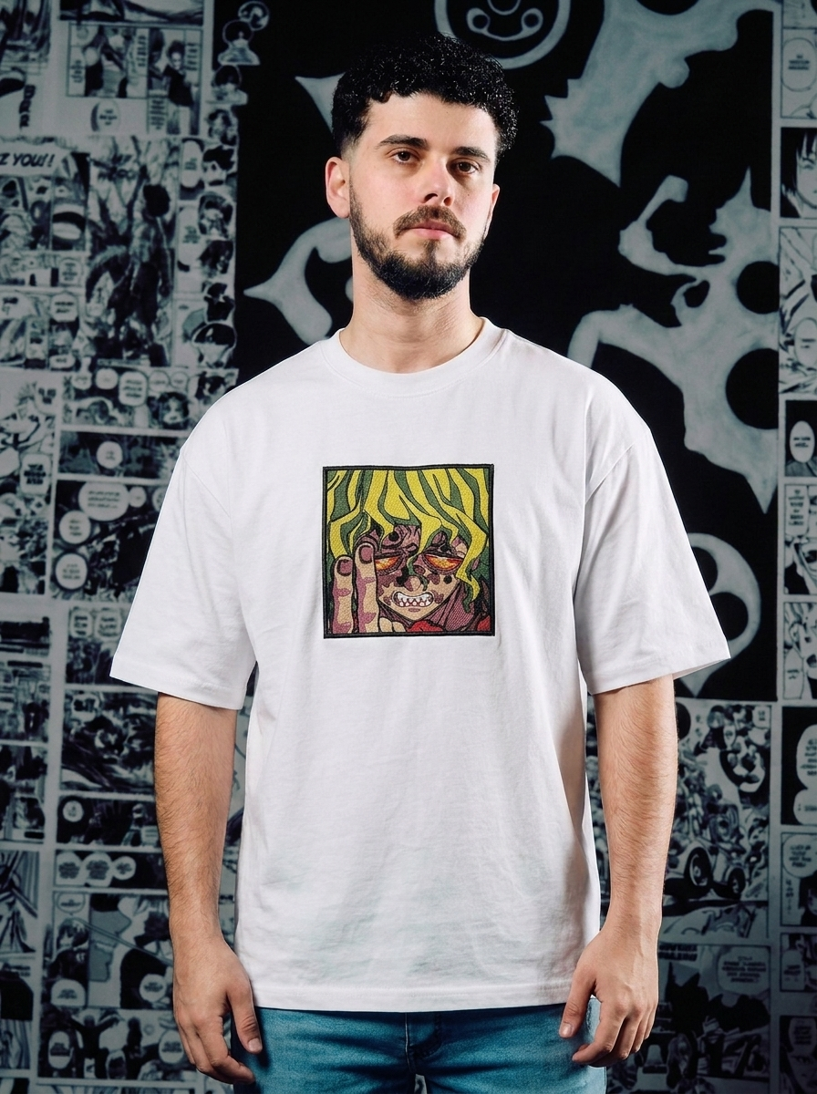 Wind Hashira Embroidered Tee - White