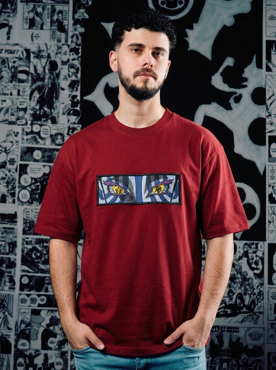 Water Breathing Embroidered Tee - Dark Red