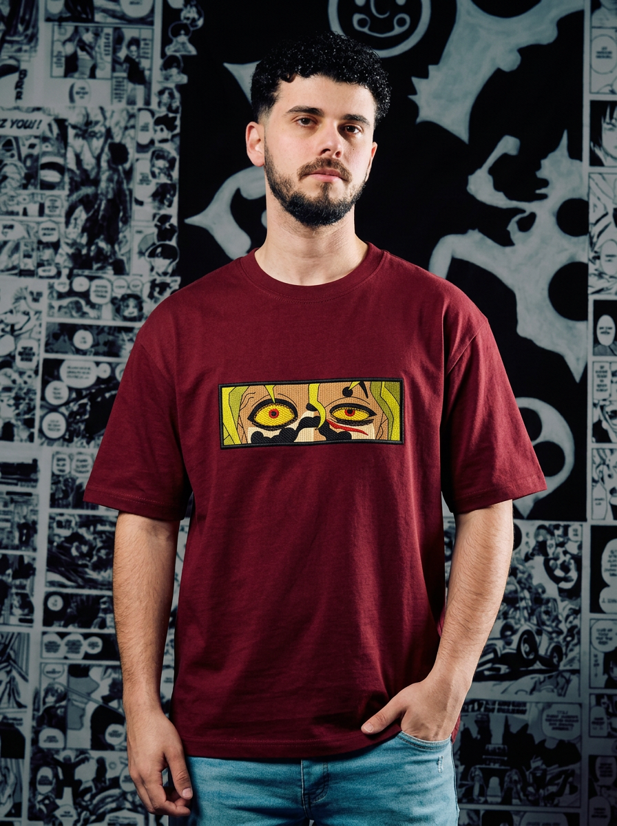 Mist Hashira Embroidered Tee - Dark Red