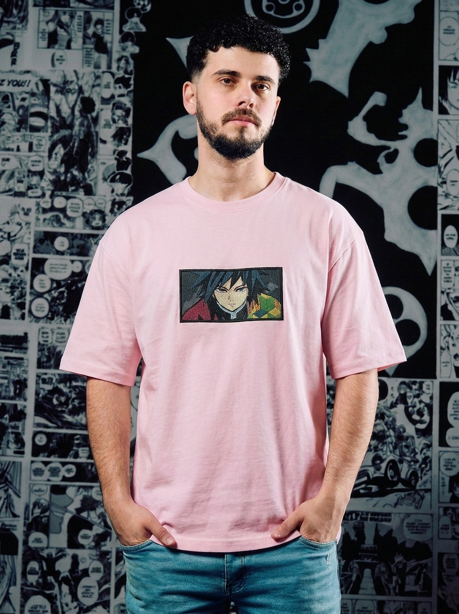 Upper Moon Three Embroidered Tee - Light Pink