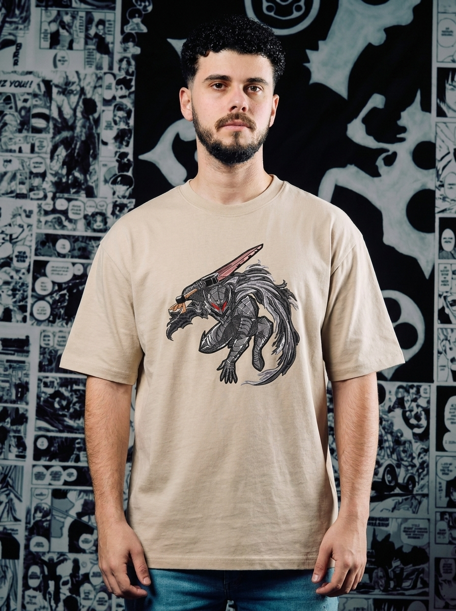 Inner Demon Embroidered Tee - Beige