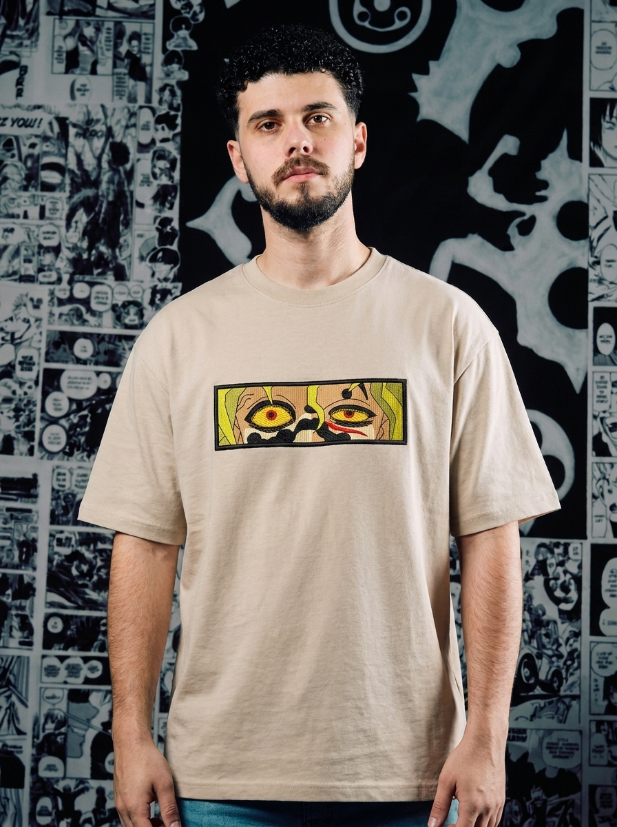 Mist Hashira Embroidered Tee - Beige