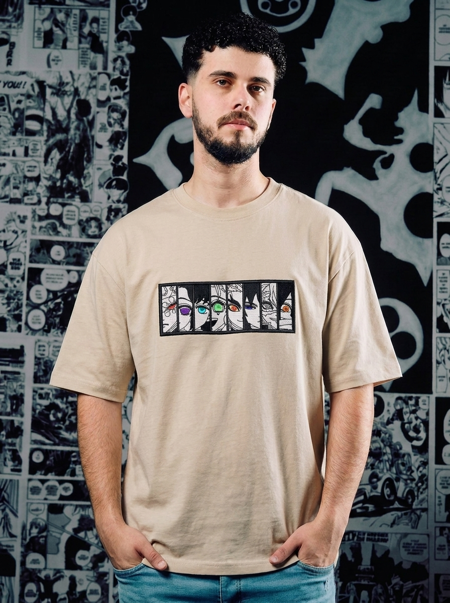 Serpent Hashira Embroidered Tee - Beige