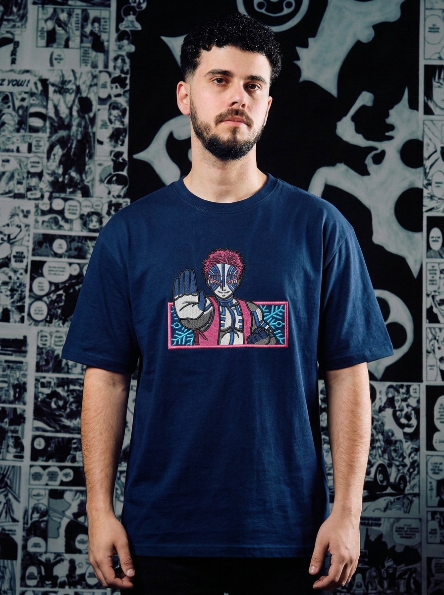 Bamboo Muzzle Embroidered Tee - Navy
