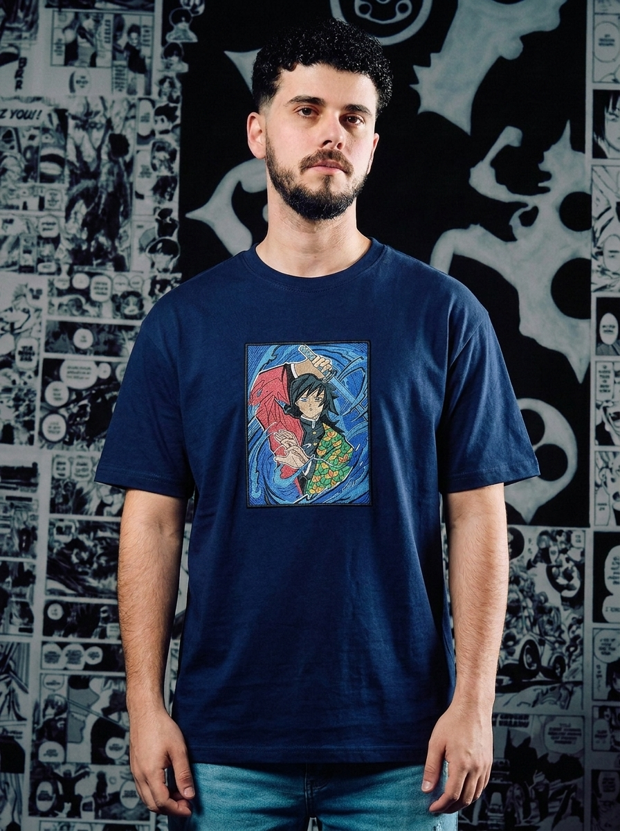 Progenitor of Demons Embroidered Tee - Navy