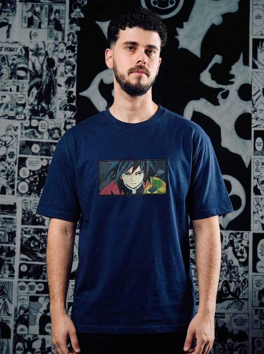 Upper Moon Three Embroidered Tee - Navy