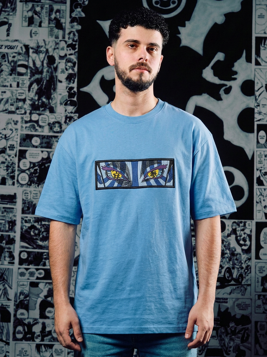 Water Breathing Embroidered Tee - Light Blue