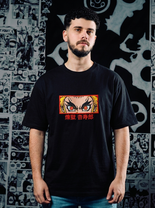 Demon Slayer Mark Embroidered Tee - Black