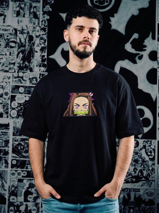 Kamado Family Crest Embroidered Tee - Black