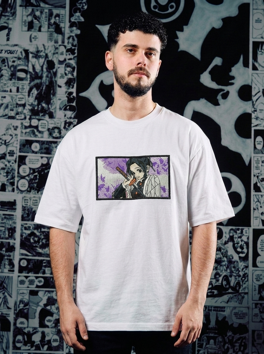 Muzan's Successor Embroidered Tee - White