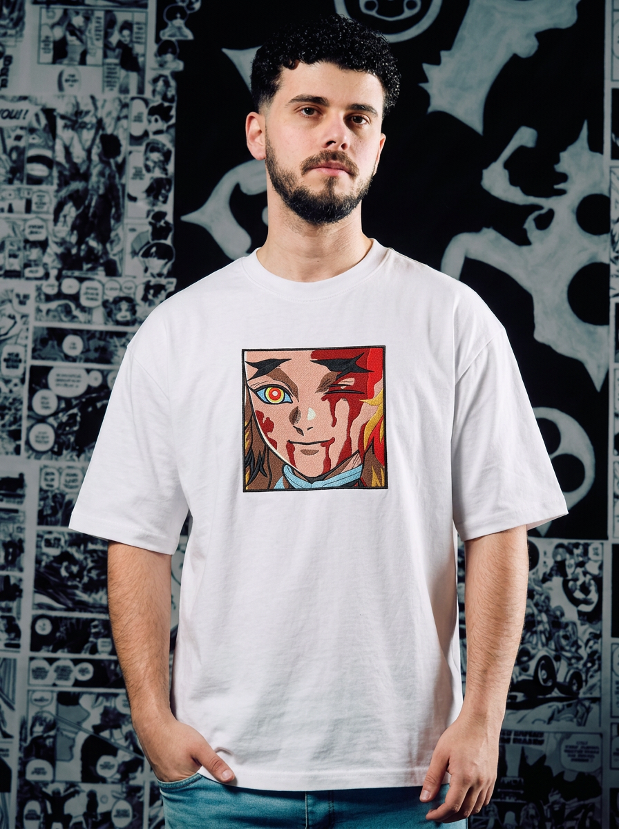Nichirin Blade Embroidered Tee - White