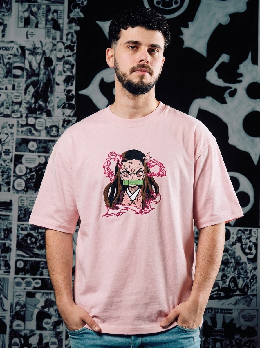 Butterfly Mansion Embroidered Tee - Light Pink