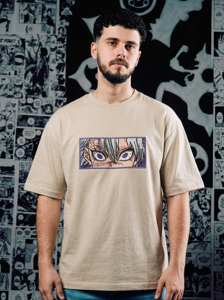 Demon Slayer Corps Embroidered Tee - Beige