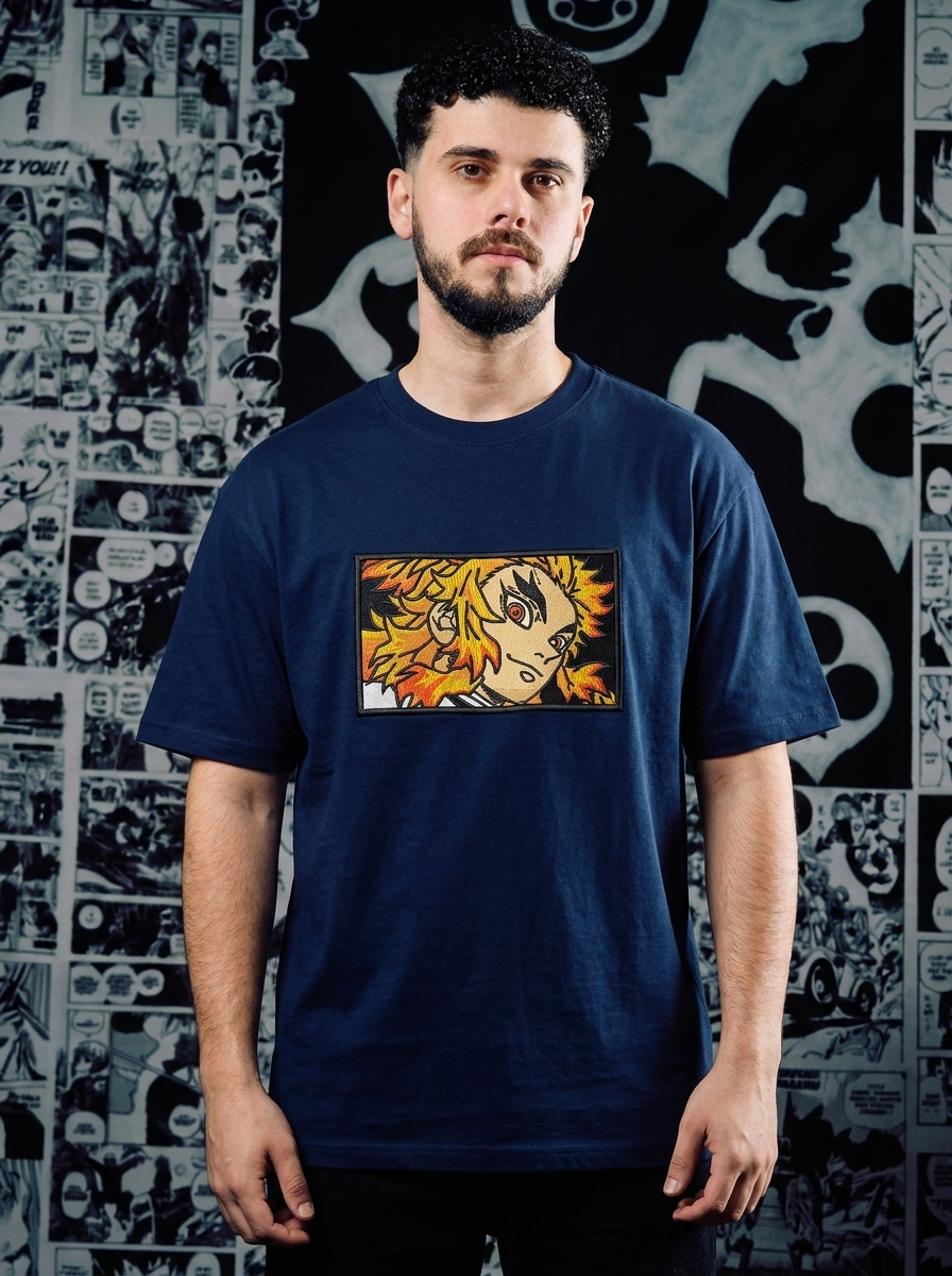 Total Concentration Embroidered Tee - Navy